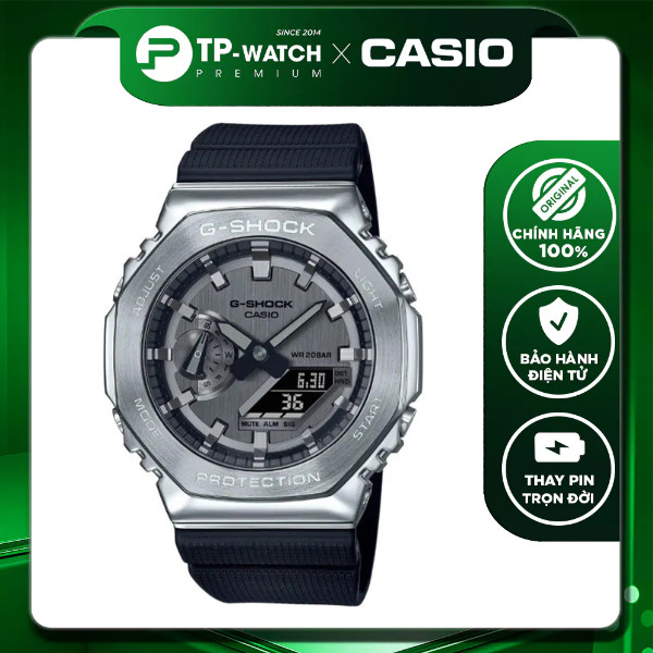 Đồng Hồ Nam Dây Nhựa Casio G-Shock GM-2100-1A Vỏ Thép Chính Hãng - GM-2100-1ADR Carbon Core