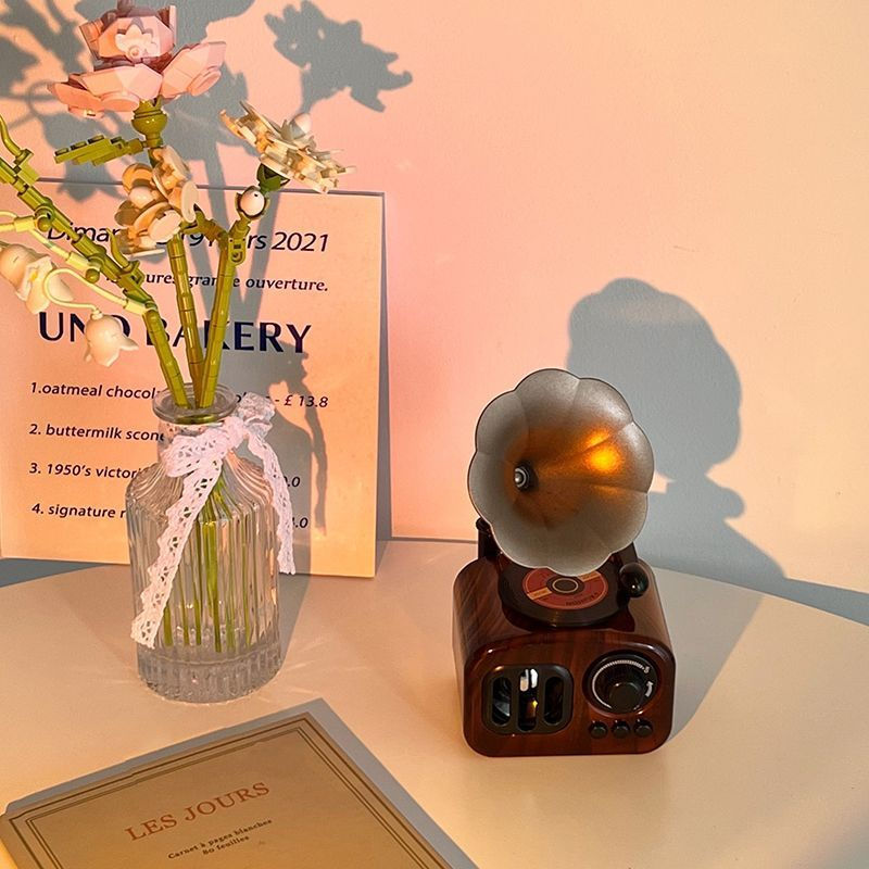 New Product#ins Vintage gramophone music box birthday gift for girls, bedroom decoration ornament, d
