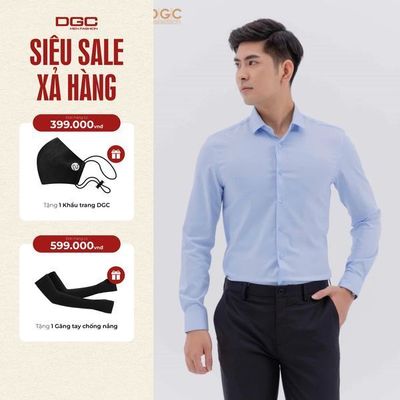 Áo sơ mi dài tay nam DGC Dáng ôm Slim fit dòng sơ mi Công sở, Chất Vải Thoáng Mát - SASDBC12M