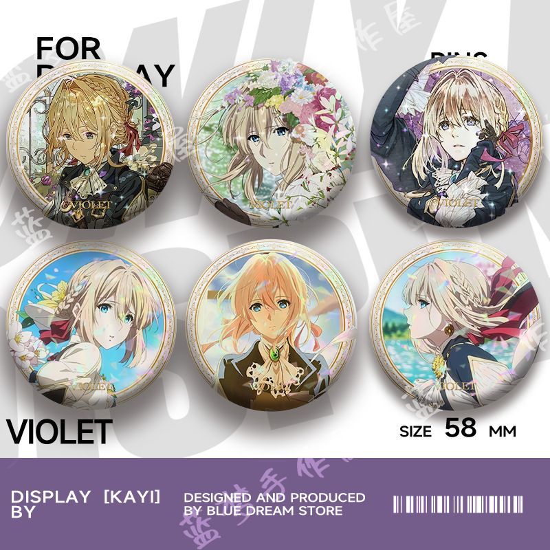 Wellit Hàng Hóa Thanh Chirp Violet Evergarden Huy Hiệu Thung lũng Anime Hai Chiều Laser Thổ Cẩm Quà 