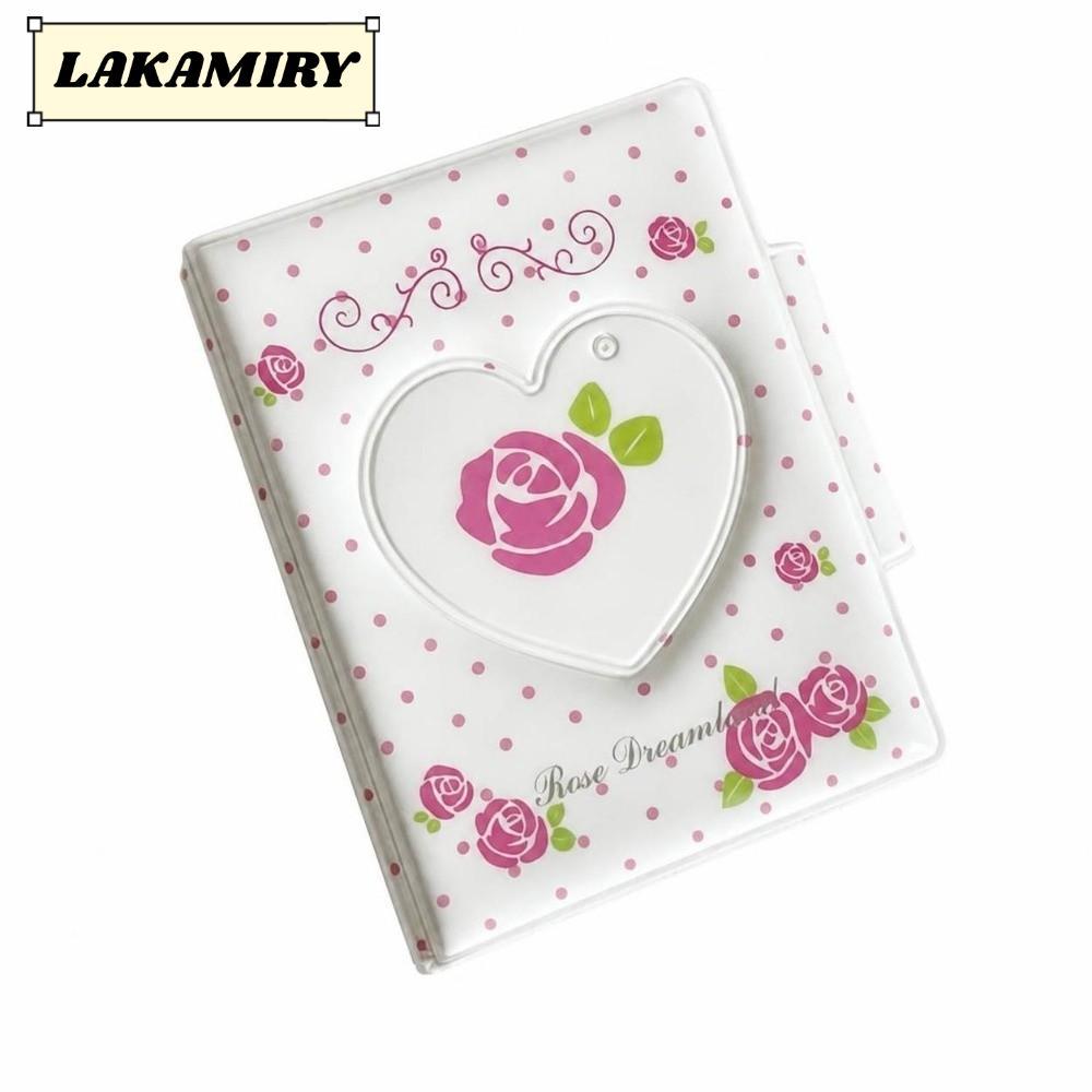 LAKAMILY Album Ảnh 3 Inch, Giá Đỡ Photocard In Hình Trái Tim Rỗng, Nút Chụp Đa Năng Photocard Binder