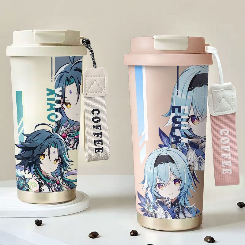 Genshin Impact / Ống Hút / Eula / Genshin Impact / Eula Thermos Cup Dung Tích Lớn Ống Hút Nước Mát C