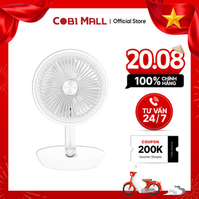 Quạt Tích Điện Mini Để Bàn 5" COBI - Nhỏ Gọn, Tiện Lợi, Hoạt Động Êm Ái, Màu Trắng - Cobi Home