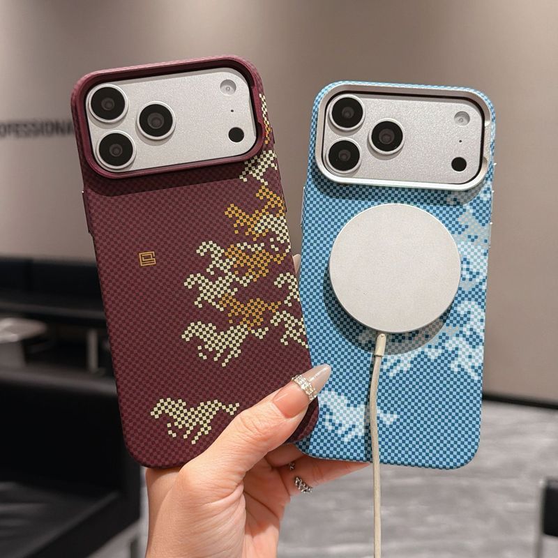 Ốp Điện Thoại Kevlar Phong Cách Mới Thích Hợp Cho IPhone18ProMAX Ốp Điện Thoại Kevlar Sợi Carbon Từ 
