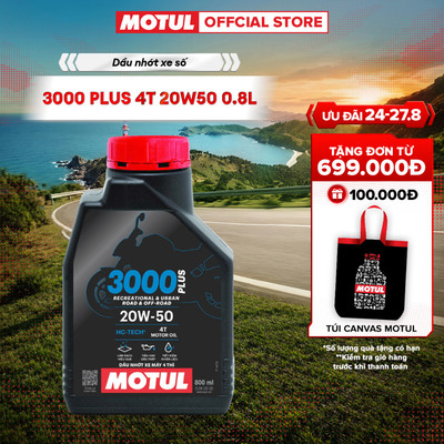 Dầu nhớt xe máy MOTUL 3000 PLUS 4T 20W50 0.8L