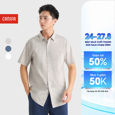 Áo sơ mi nam ngắn tay CANIFA 8TH26S009