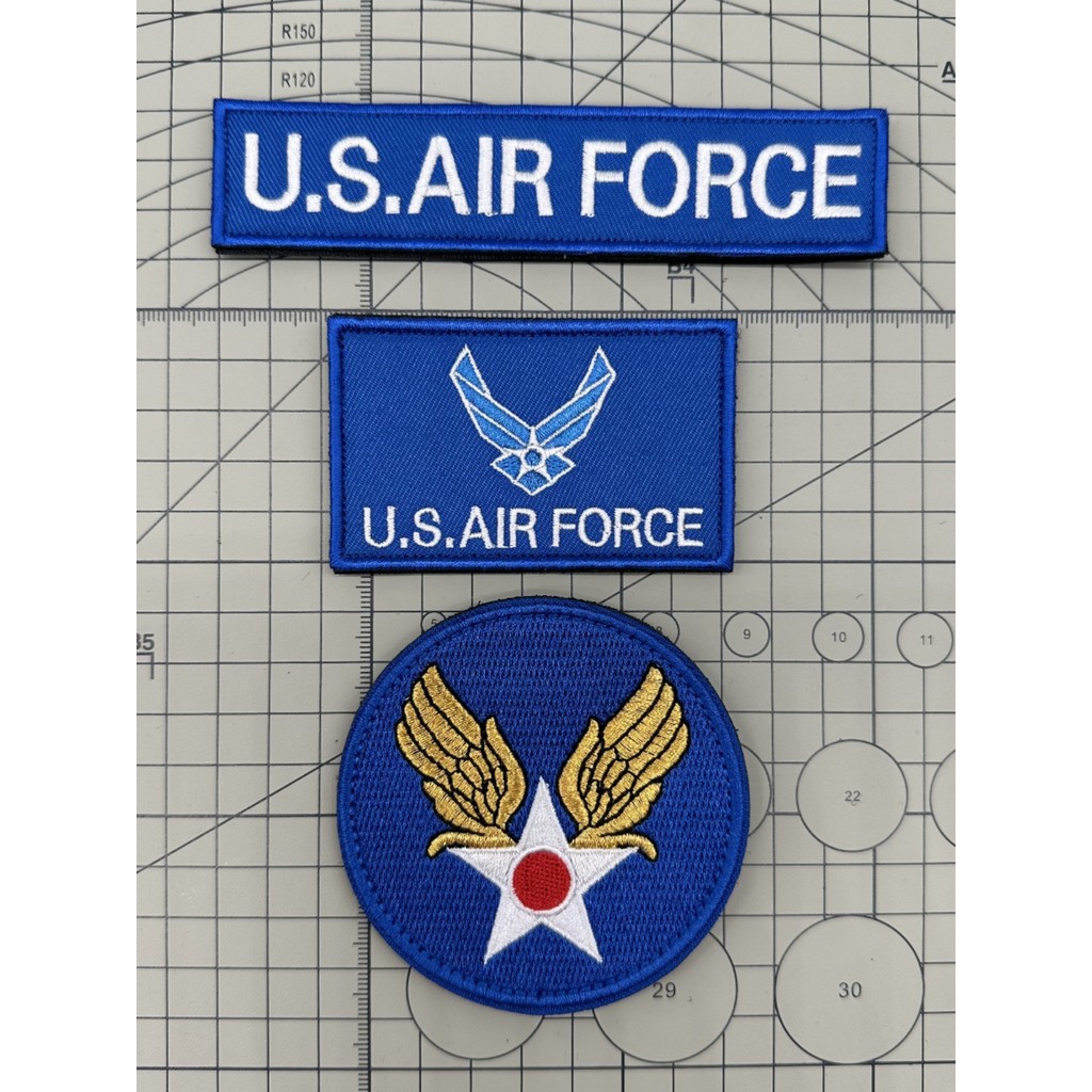 Hoa Kỳ AIR FORCE Hoa Kỳ Air FORCE Thêu Huy Hiệu Velcro Băng Tay Quạt Quân Sự Chiến Thuật Dải Ngực Ti