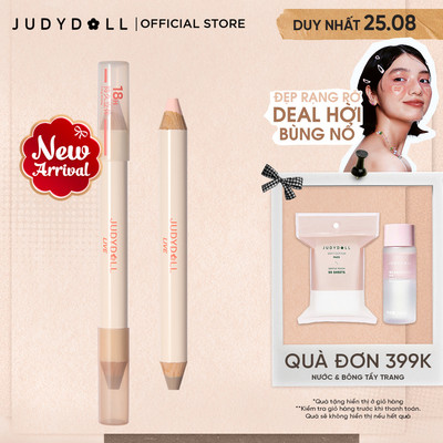 [Judydoll LIVE] Kem Tạo Khối & Bắt Sáng 2 Đầu JUDYDOLL Highlight & Contour Stick Dễ tán Chuẩn màu 3D Lâu trôi 5g
