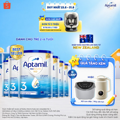 [MUA LÀ CÓ QUÀ] CB6 Sữa bột Aptamil Kid Cesarbiotik New Zealand số 3 - Synbiotic đặc chế