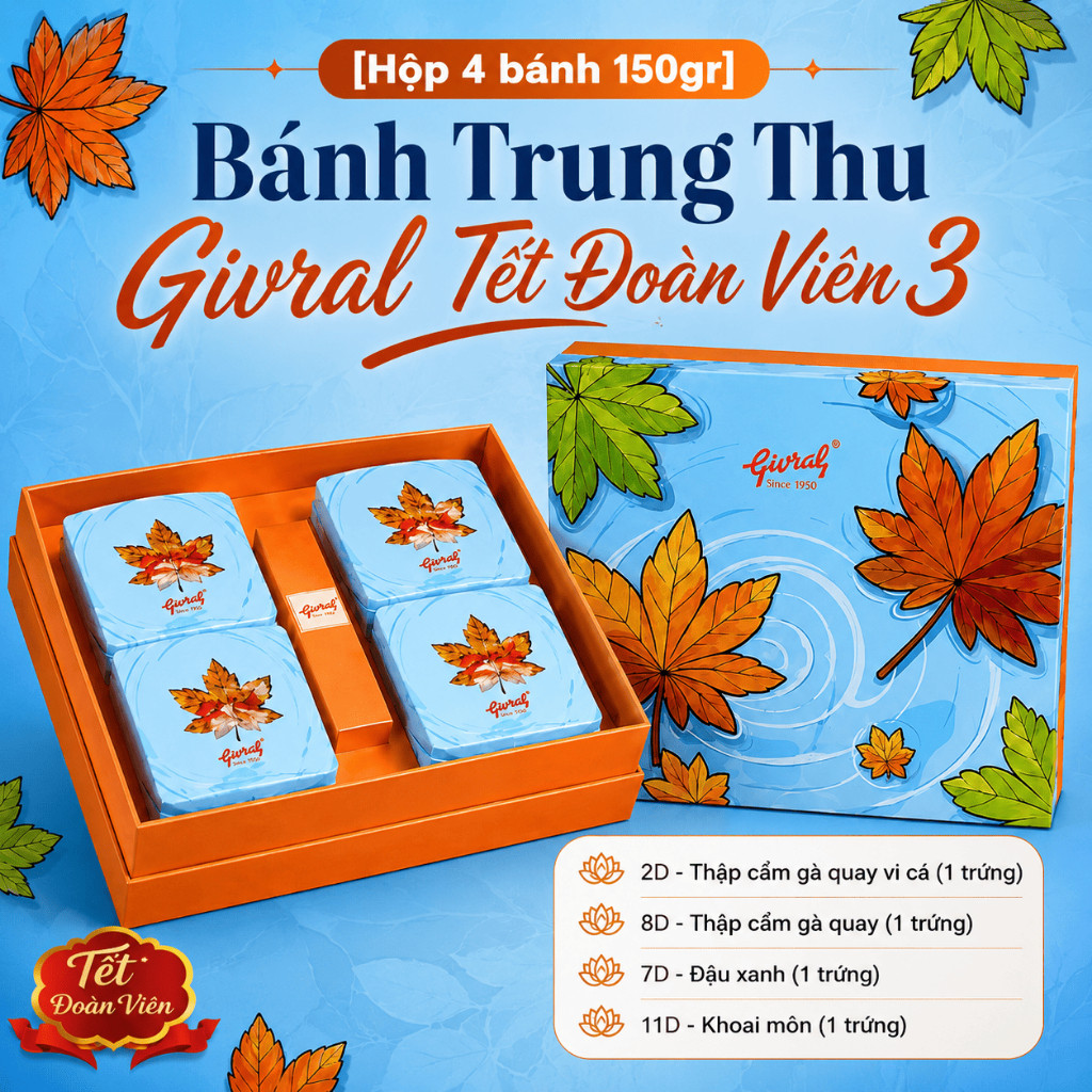 [Hộp 4 bánh 150gr] Bánh Trung Thu Givral Tết Đoàn Viên 3