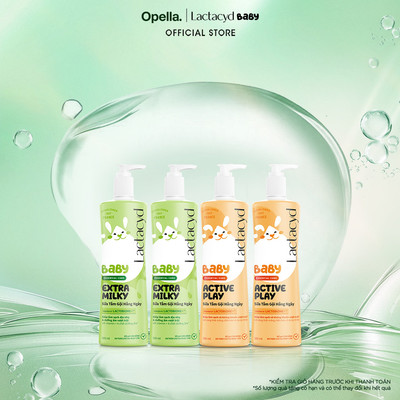 Bộ 2 Chai Sữa Tắm Gội Trẻ em Lactacyd Baby Active Play 500ml +2 Chai Lactacyd Baby Extra Milky 500ml