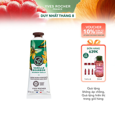 Kem dưỡng da tay hương vani Yves Rocher Hand Cream Bourbon Vanilla 30ml