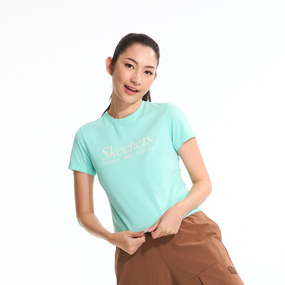 Áo Thun Tay Ngắn Nữ Skechers Lifestyle PhysicalAcademiaCollectionLounge ShortSleeve Tee-SL125W013-0477 Online Sale