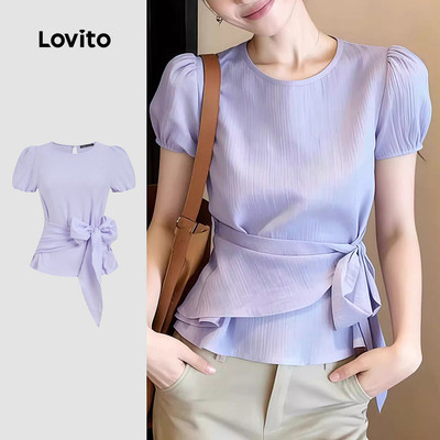 Áo kiểu nữ Lovito tím xuân hè thanh lịch LK6ED319