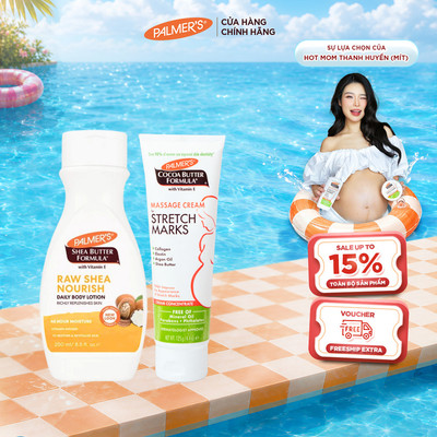 [Chính hãng] COMBO Dưỡng ẩm ngừa rạn thơm mịn da Palmer's (Sữa dưỡng thể Bơ hạt mỡ 250ml và Kem ngừa rạn 125g)
