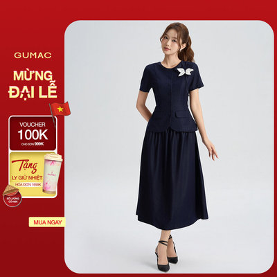 Set lẻ Áo Peplum Nữ GUMAC Xòe Nhẹ Tôn Dáng Thanh Lịch AG06036 - Chân Váy Midi GUMAC Xòe Nhẹ Thanh Lịch Tôn Dáng VG06037