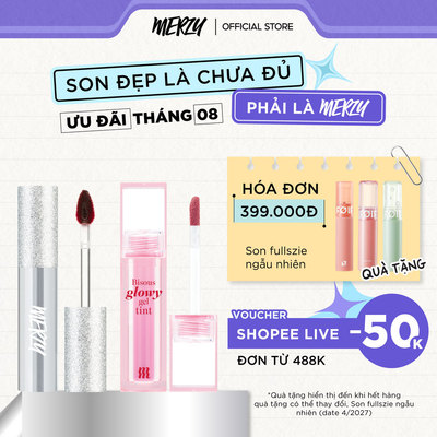 COMBO 2 Son Lì Vỏ Bạc Merzy The Glam Mellow Tint 4g + Son Tint Bóng Merzy Bisous Glowy Gel Tint 4g