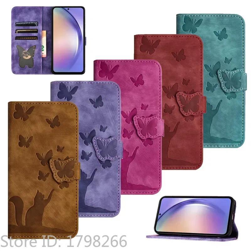 Ví Túi Lật Cho Xiaomi 15T Etui Bướm & Mèo Da Dành Cho Xiomi Mi 15T 14T 13T 12T 11T 11 Lite NE 14 Pro