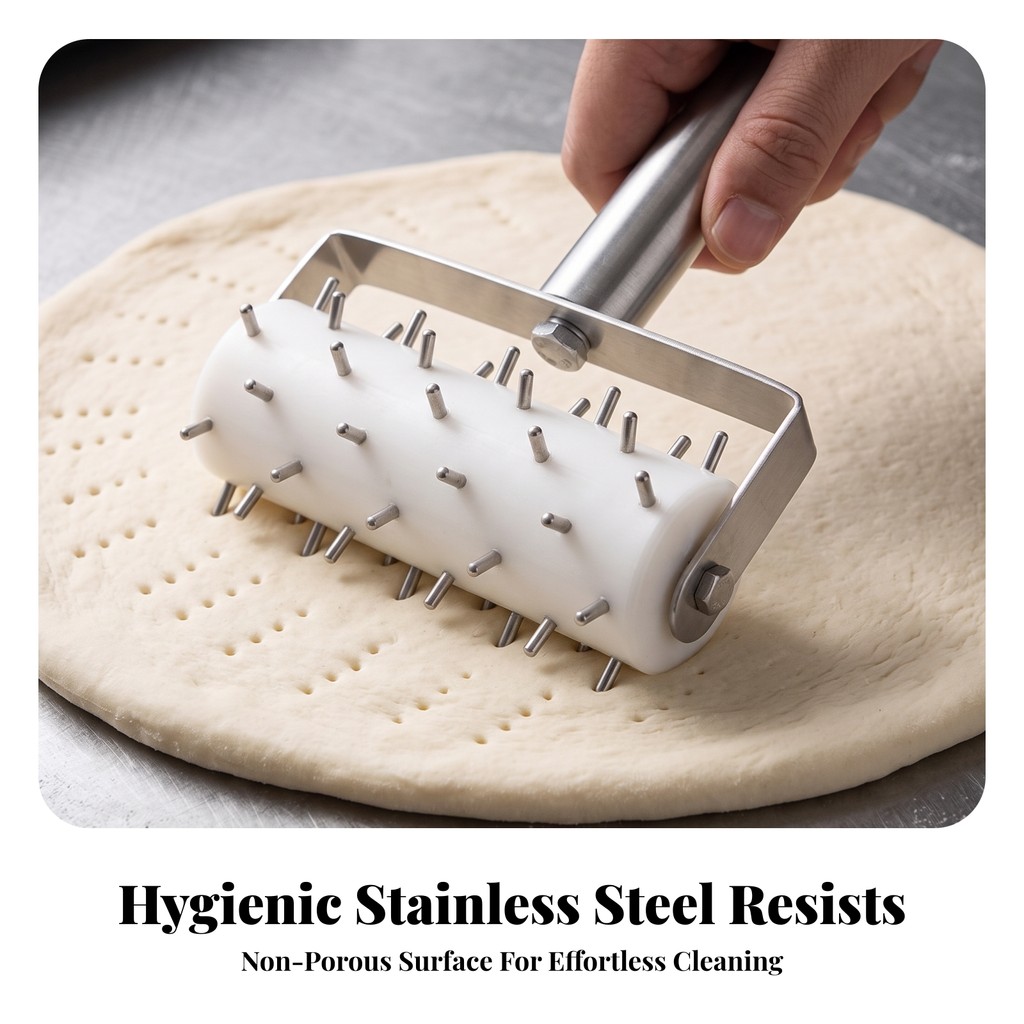 Pizza Pastry Base Docking Tool Thép không gỉ Pizza Pastry Base Docker Pastry Docker Roller Dễ dàng l