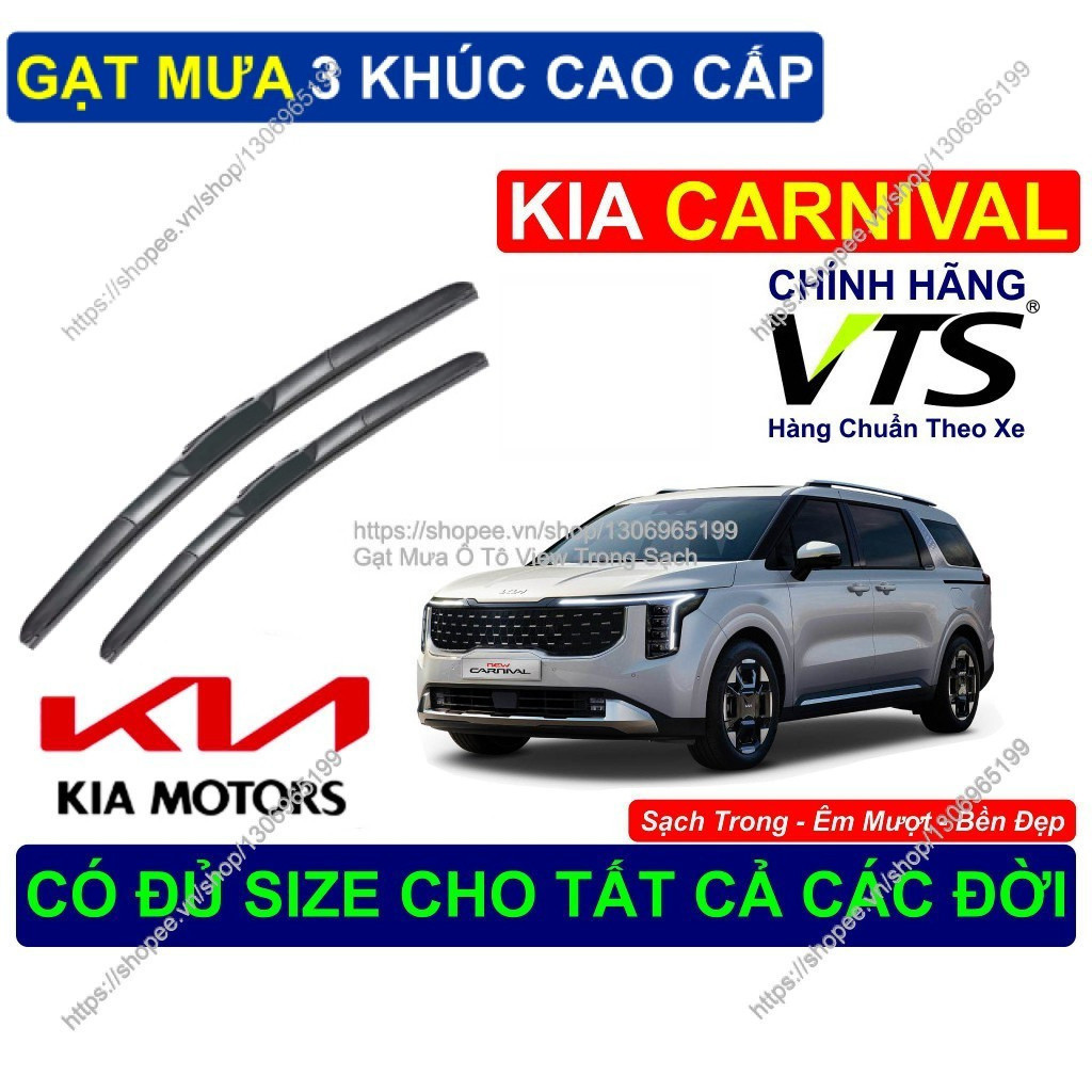 Gạt Mưa 3 Khúc Bền Đẹp Kính Lái KIA CARNIVAL, Cặp Gạt Mưa 3 Khúc Kính Lái KIA CARNIVAL,  KIA CARNIVA
