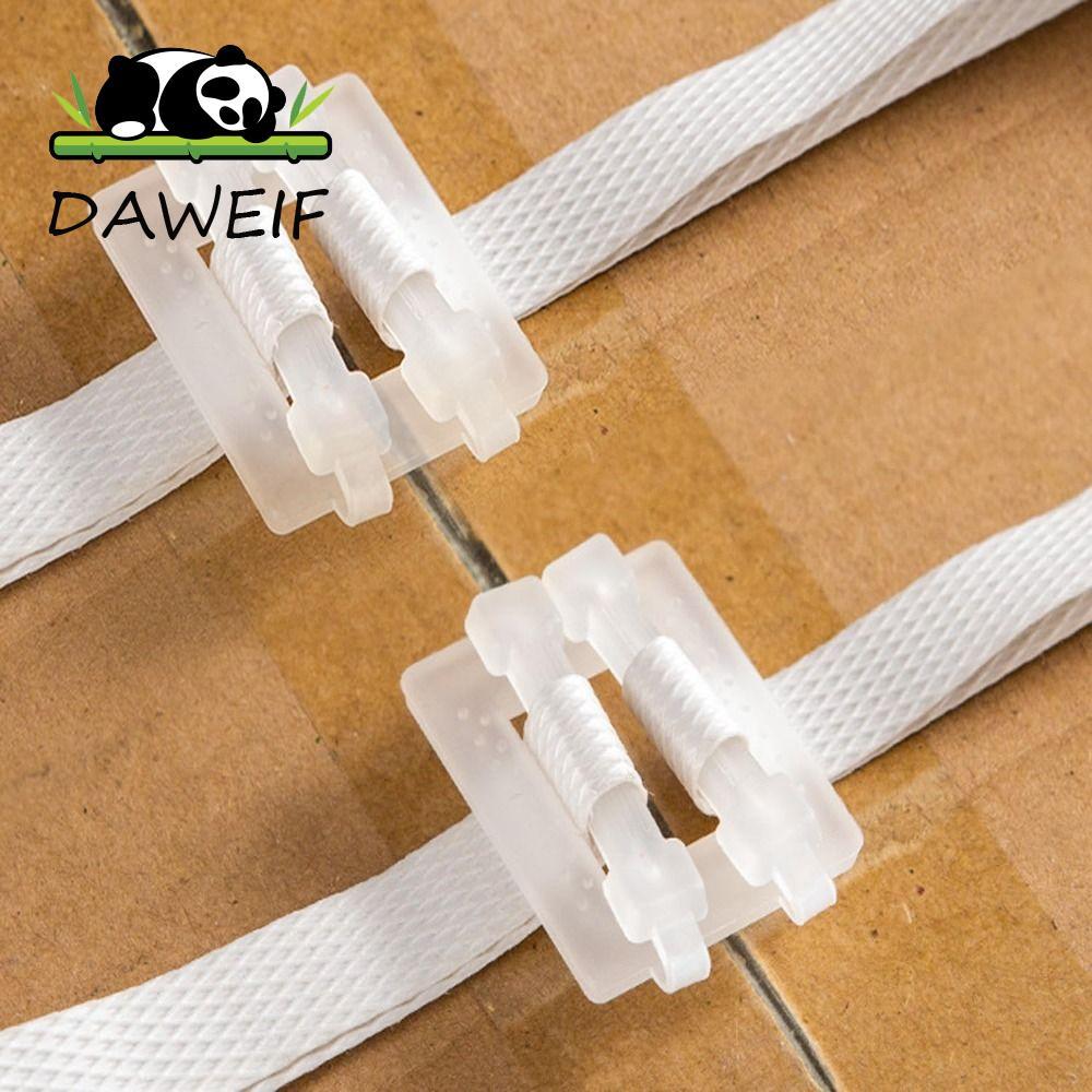 DAWEIF Khóa dây đeo đóng gói DAWEIF, Khóa đóng gói bằng nhựa màu trắng trong suốt, Khóa dây đai Poly