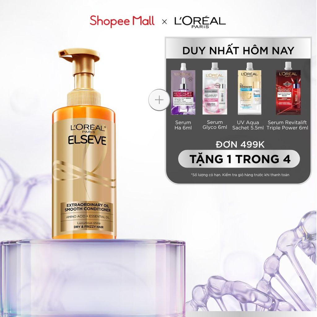 Dầu xả dưỡng tóc suôn mượt tóc cao cấp L'Oreal Paris Extraordinary Oil Smooth 440ml