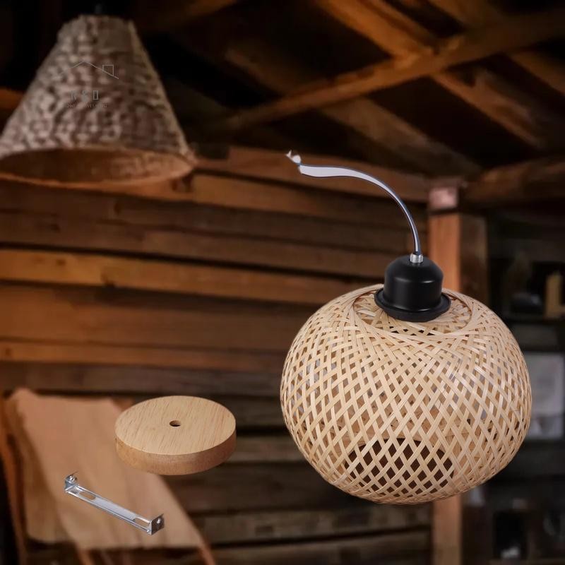 RO > Tre Chụp Đèn Trần Mặt Dây Chuyền Đèn Treo Handmade Mây Ánh Sáng Cố Định Cho Nhà Hàng Phòng Ăn C