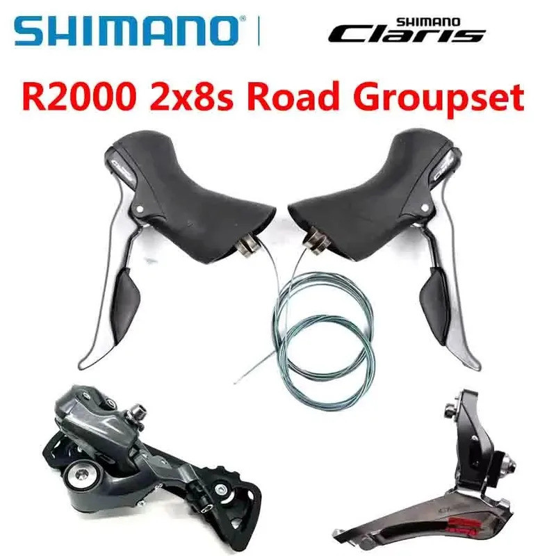 Groupset Shimano Claris R2000 2x8 tốc độ cho xe đạp đường bộ, bao gồm derailleur sau và sang số điều