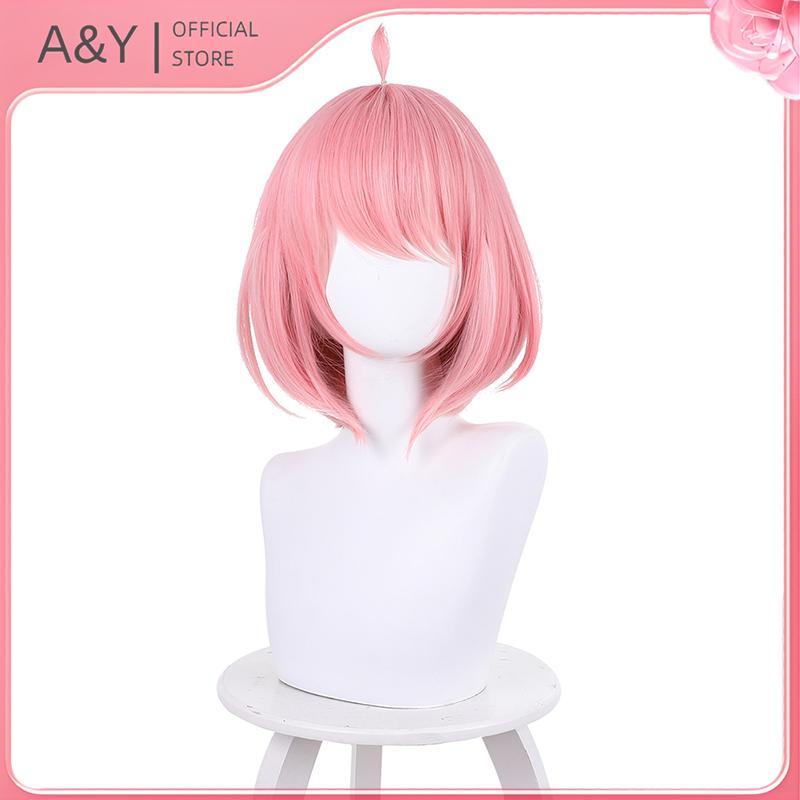 A & Y Anime Spy X Family Anya Forger Cosplay - Tóc Giả Ngắn Màu Hồng Dễ Thương, Thích Hợp Cho Tiệc H