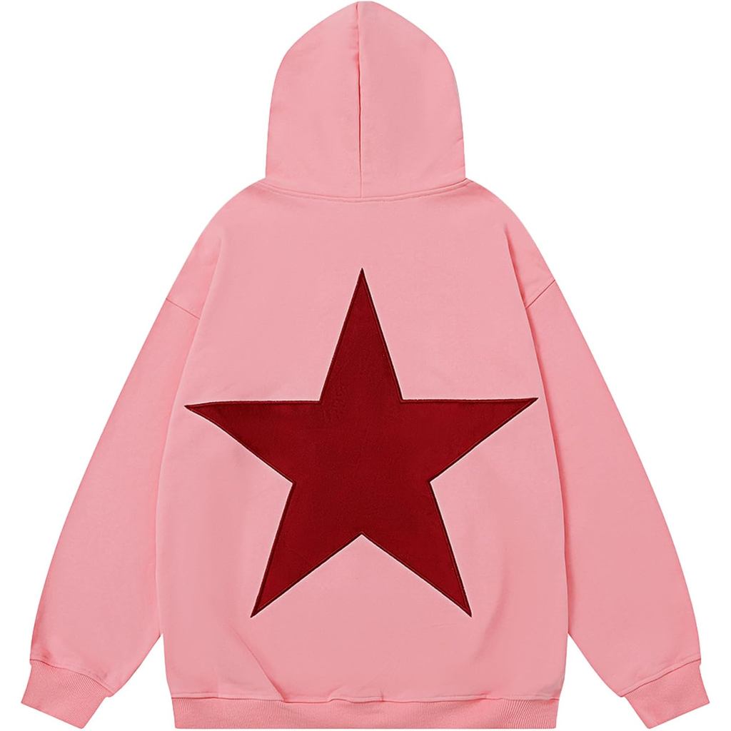 Aelfric Eden Star Áo Y2k Áo hoodie họa tiết quá khổ Thẩm mỹ thập niên 90 Áo thun cổ tròn dài tay Áo 
