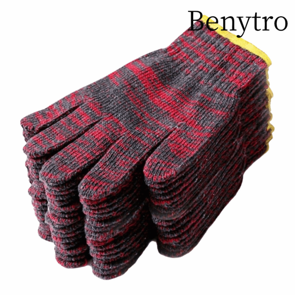 BENYTRO 12 đôi Găng tay bông, Găng tay bảo vệ chống trượt, Cổ tay đàn hồi chống mài mòn chất lượng c