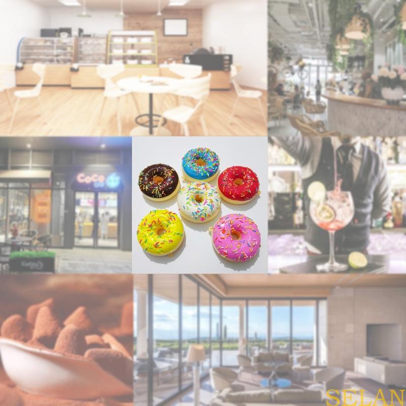 SELA 6 2cm DIY Donut Đồ Chơi Mới Lạ Antistress Squichy Chậm Tăng Mô Phỏng Bánh Squisy Vui Nhộn Làm M