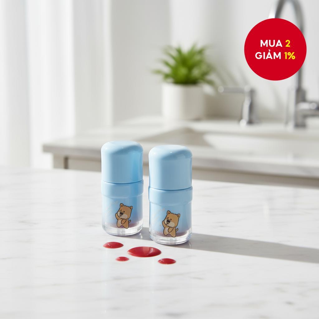 LEEINTO Puppy-Party Limited Glass-Glow Lip Glaze Ultra-Shine Mirror Finish Long-Wear Cute Puppy Patt