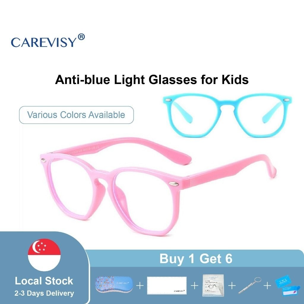 CAREVISY Flexible Anti Blue Light Glasses Kids Computer Glasses Spectacles Anti Radiation Anti Eye F