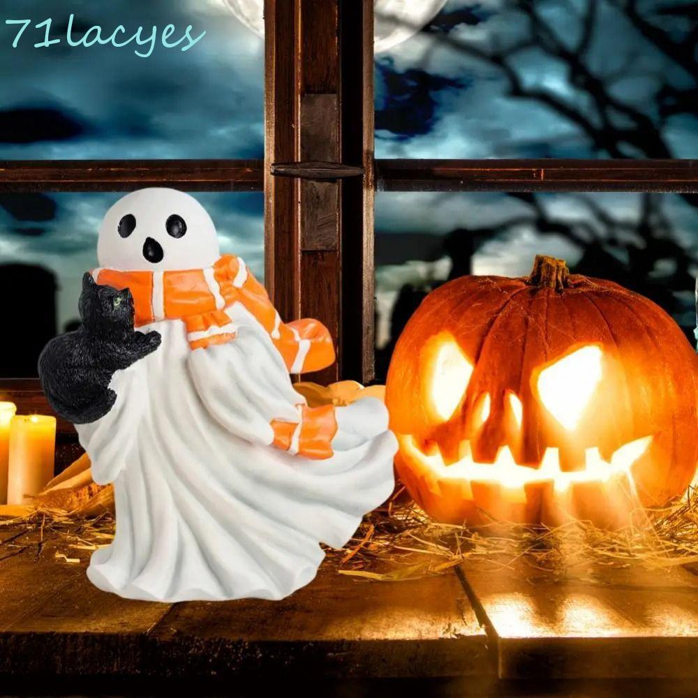 LACYES Ma Mèo Đen Điêu Khắc, Phim Hoạt Hình Sáng Tạo Tượng Ma Halloween, Trang Trí Halloween Thiết K