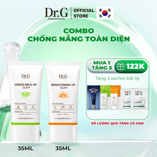   COMBO ĐQ 35ml+35ml  Kem Chống Nắng Dr.G Brightening Up Sun+ 35ml & Kem Chống Nắng Dr.G Green Mild Up Sun+ 35ml 