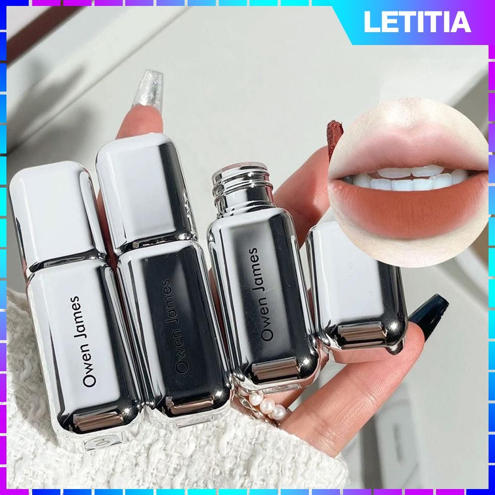 Son bóng Owen James Velvet Matte lâu trôi Lipstick Makeup Lipgloss charged [letitia]
