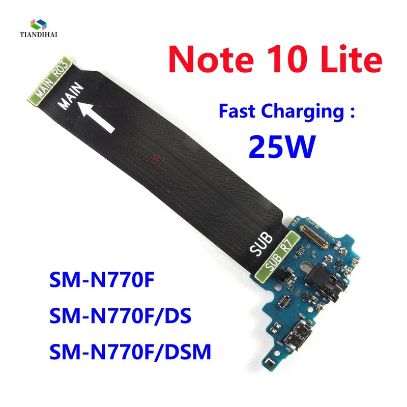 Đầu nối bảng sạc USB Note10 Lite Cáp mềm chính cho Samsung Galaxy Note 10 Lite SM-N770F SM-N770F / D
