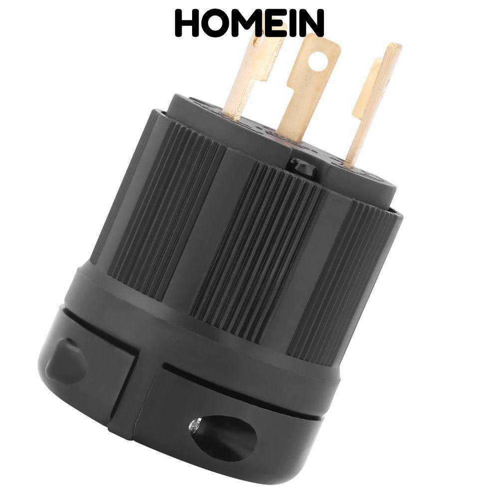 Ổ cắm điện khóa xoắn HOMEIN, phích L5-30P màu đen, bộ chuyển đổi 3 cực 125V 30A NEMA L5-30, ổ chia n