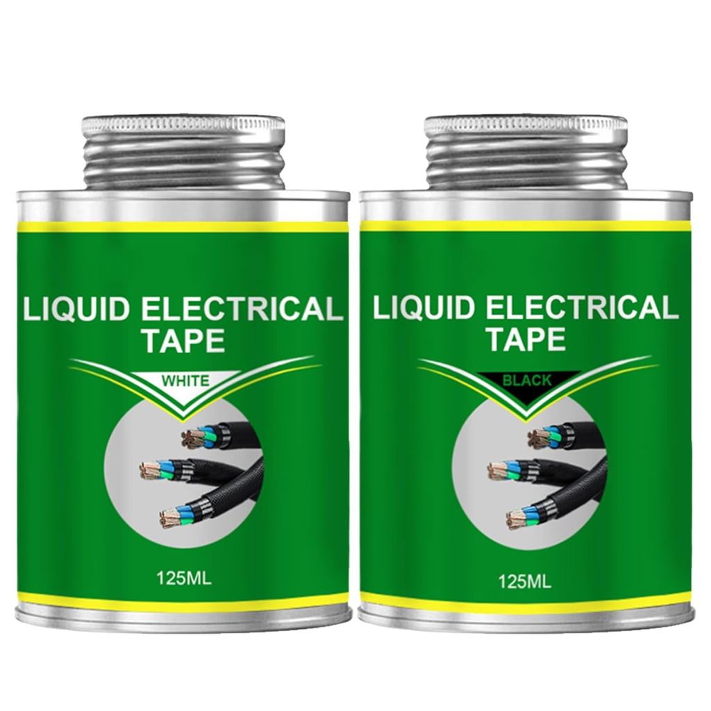 Băng Điện Lỏng (Đen + Trắng) 2 Cái- Lớp Phủ Cao Su Linh Hoạt Cho Dây, Cáp & Ống Nước, Keo Cách Nhiệt