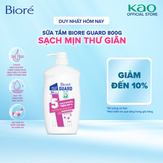 Sữa tắm sạch sâu kháng khuẩn sạch mịn thư giãn biore guard 800g