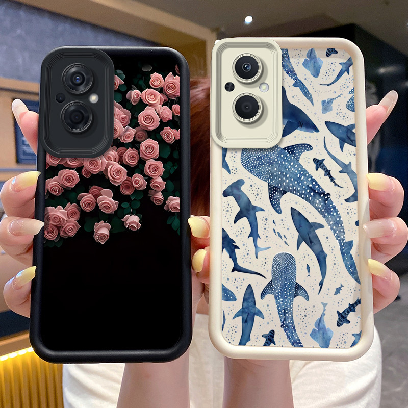 Ốp Chống Sốc Cho OPPO A96 5G / OPPO F21 Pro 5G / F21S Pro 5G Vỏ Điện Thoại Cá In Hoa Vỏ Silicon Bảo 