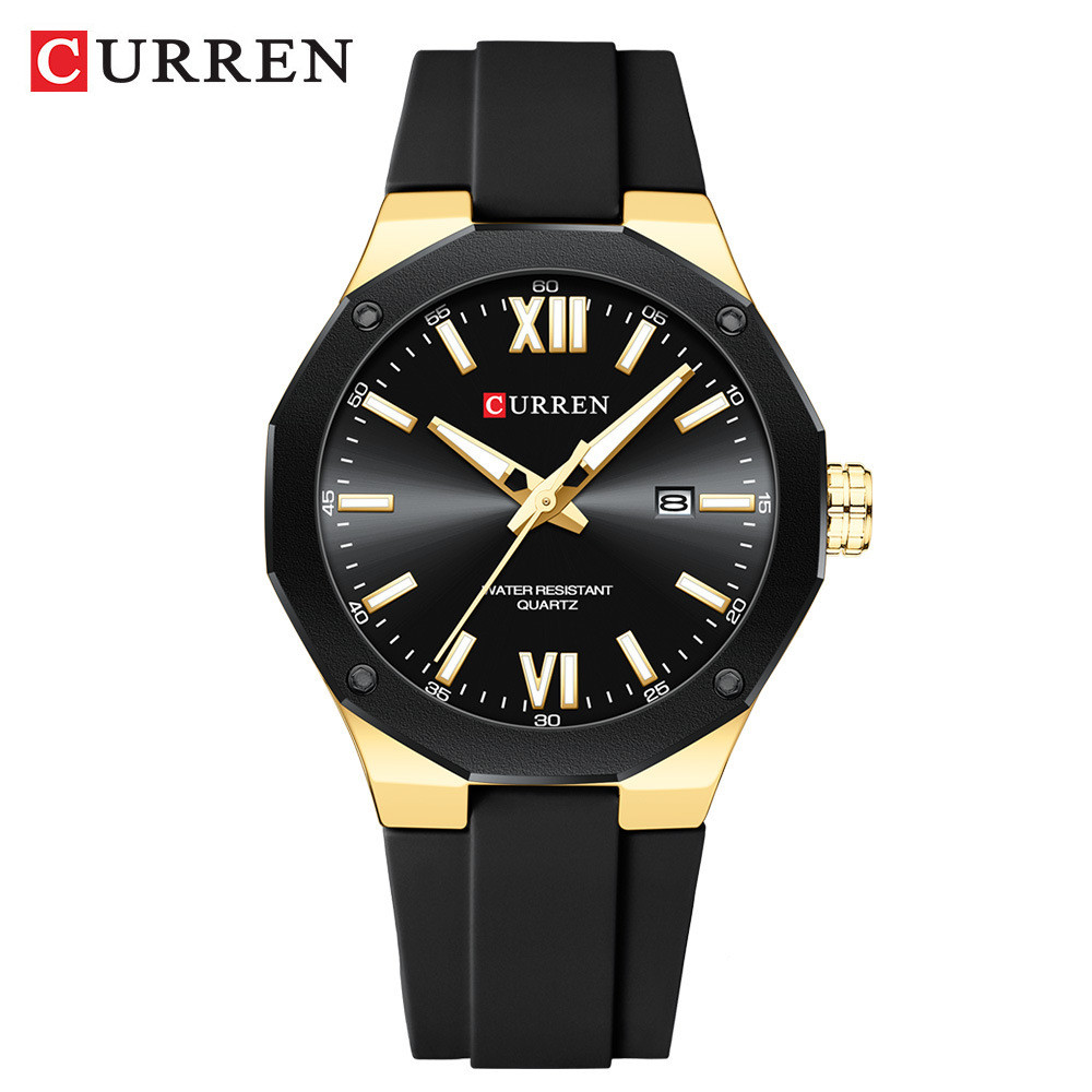 Hàng sẵn có Giao hàng nhanh Curren / Curren 8465 Lịch đồng hồ nam Băng đồng hồ nam thông thường Đồng