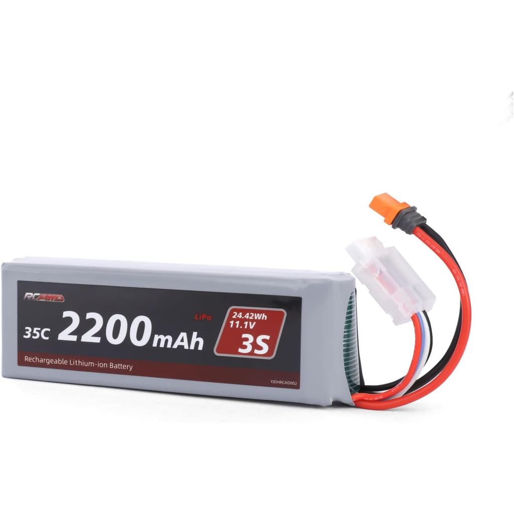 Pin Lipo RCAWD 11.1V 3S 35C 2200mAh với Đầu nối IC2 JST Plug 3S 11.1V 1.6A Bộ sạc cho Arrma Grom Moj
