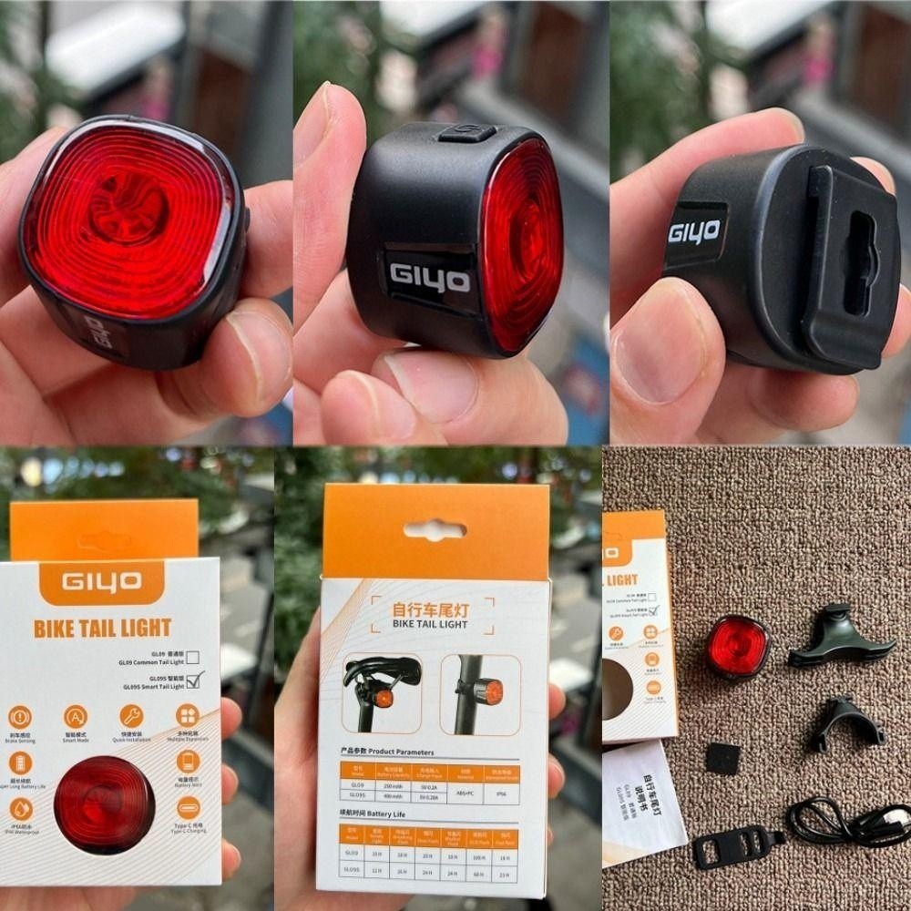 Đèn hậu xe đạp LED thông minh GIYO GL09s , có thể sạc lại chống nước IP66 Cảm biến phanh xe đạp