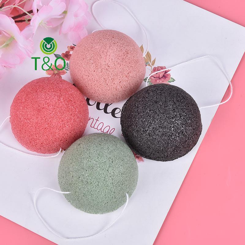 [T & O-t] Konjac Sponge Natural Konjac Puff Face Wash Cleaning Sponge Trang điểm Konjac Sponge [mới]