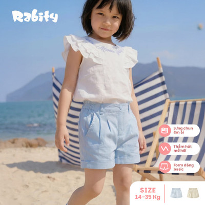   Quần short kaki lưng chun bé gái Rabity 930.035