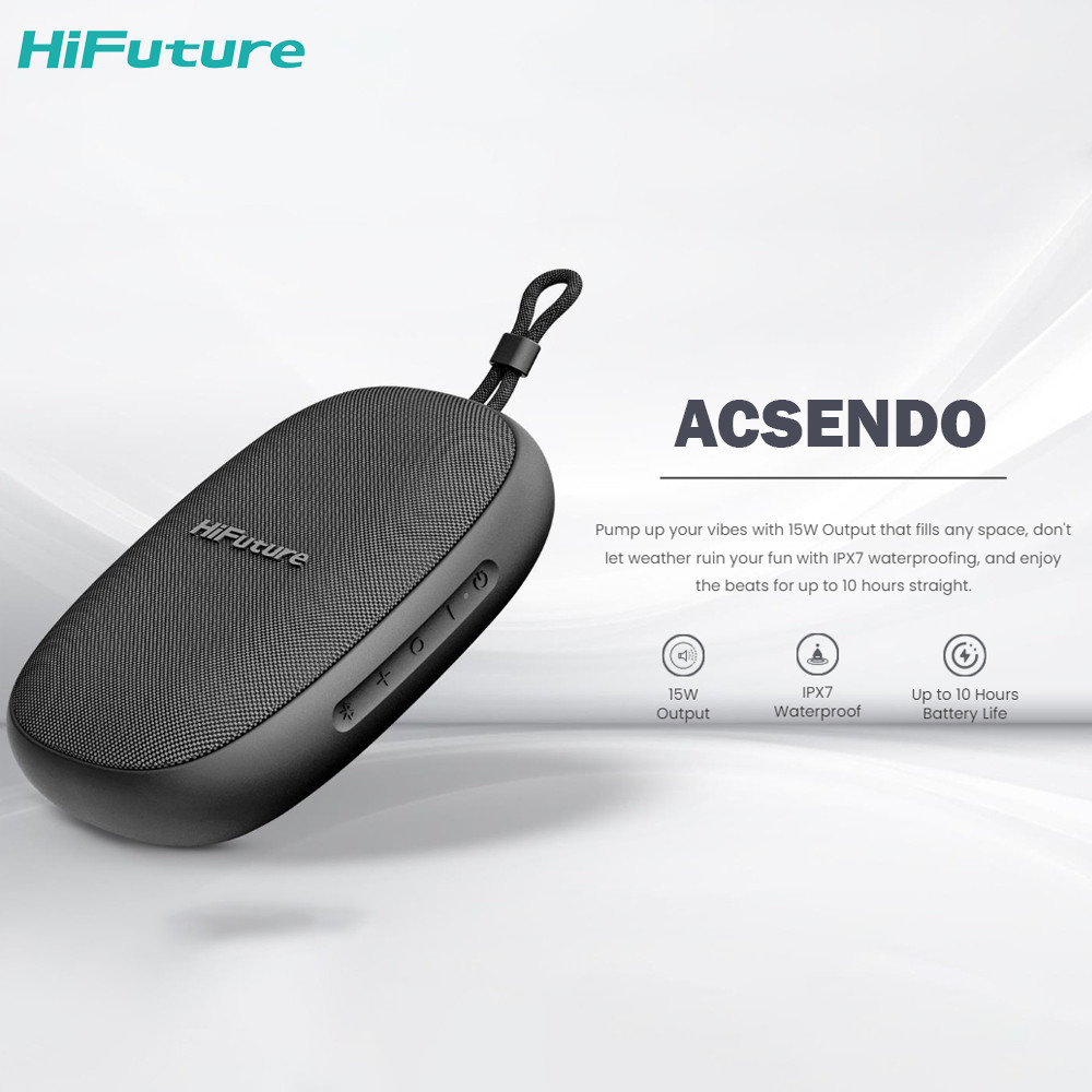 Loa Bluetooth di động siêu mỏng nhẹ HiFuture ASCENDO-20W (Bluetooth 5.3, 15 Hours,iPX7 Waterproof, T