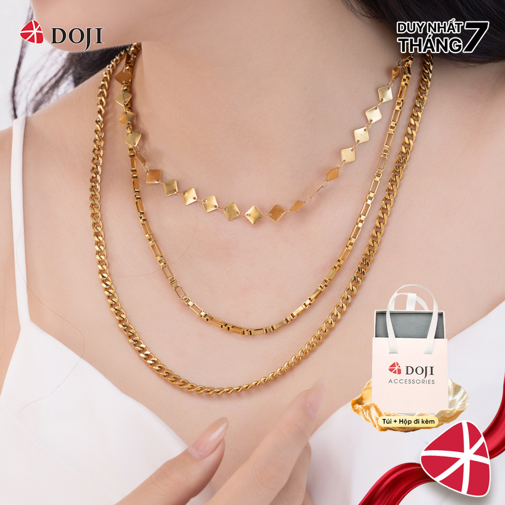 Dây liền mặt nữ Heartline mạ vàng cao cấp, phong cách trẻ trung, cá tính, phù hợp đi tiệc đi chơi - 