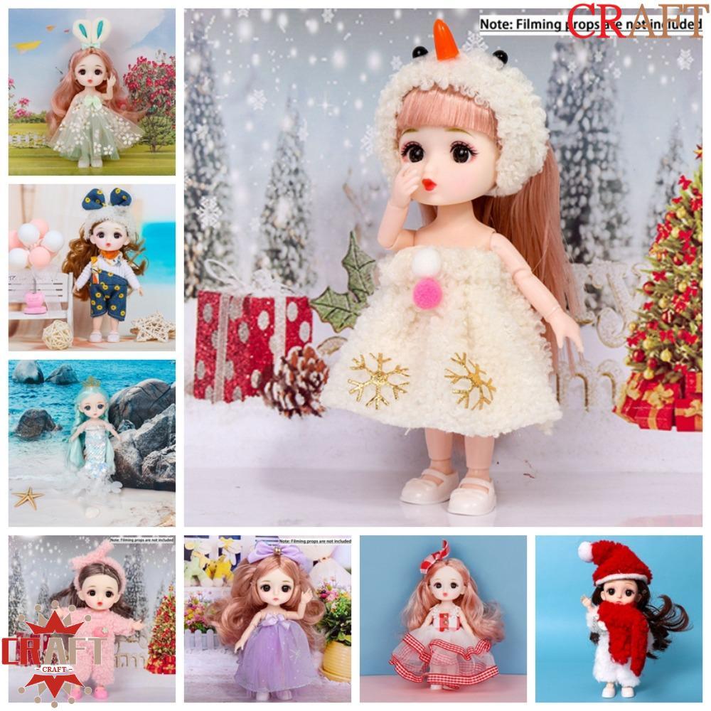 CRAFT 16cm BJD Doll, Mắt To 16cm Hình Búp Bê BJD Mặt Dễ Thương, Mắt Nâu Di Chuyển Tỉ Lệ 1 / 12 13 Kh